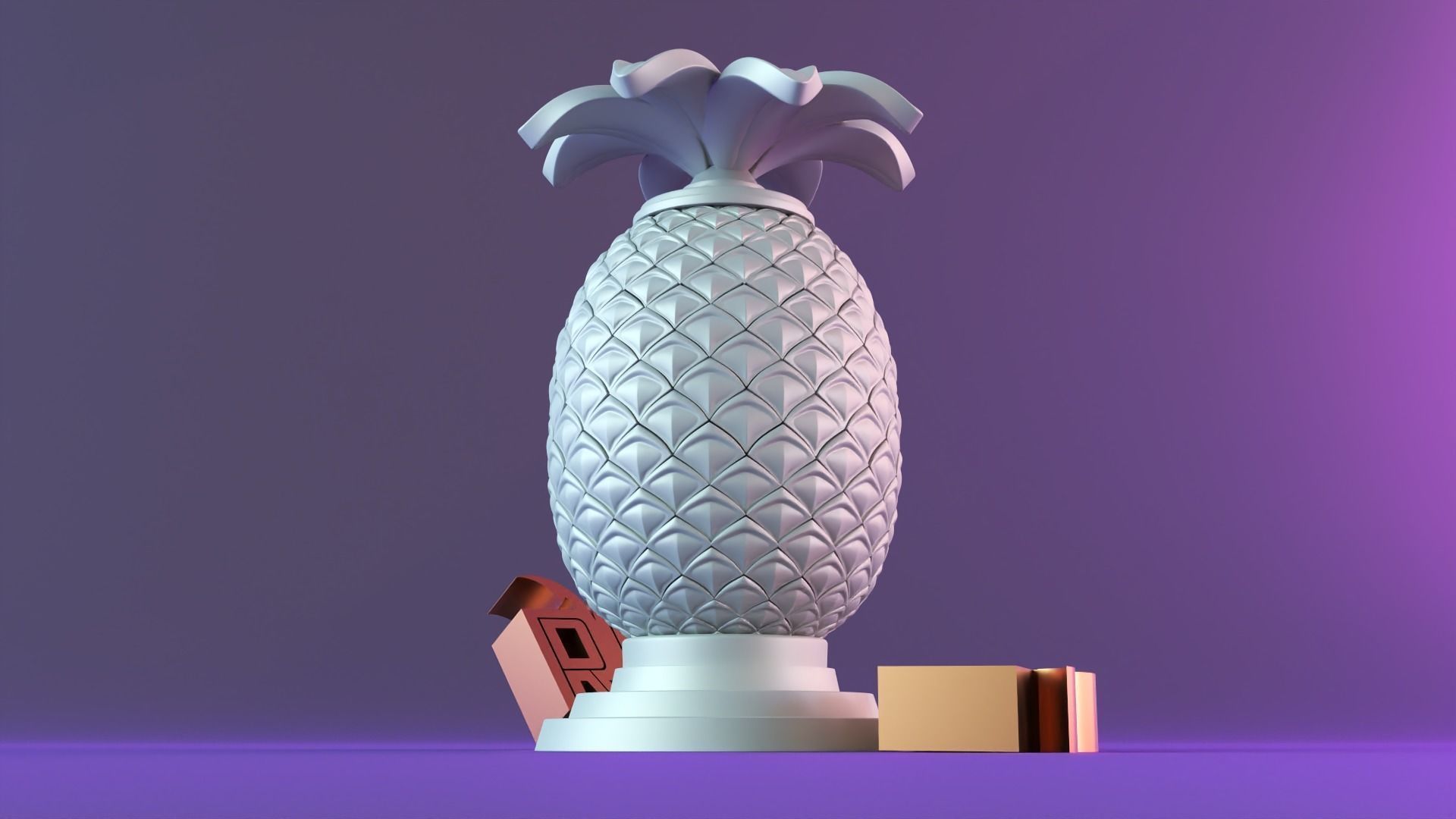 Pineapple candle decor 3D print model_1