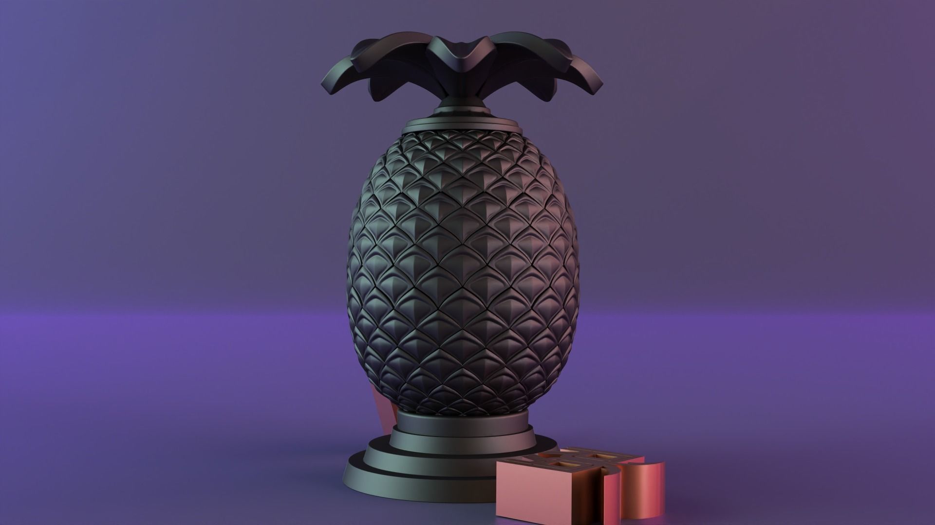 Pineapple candle decor 3D print model_2