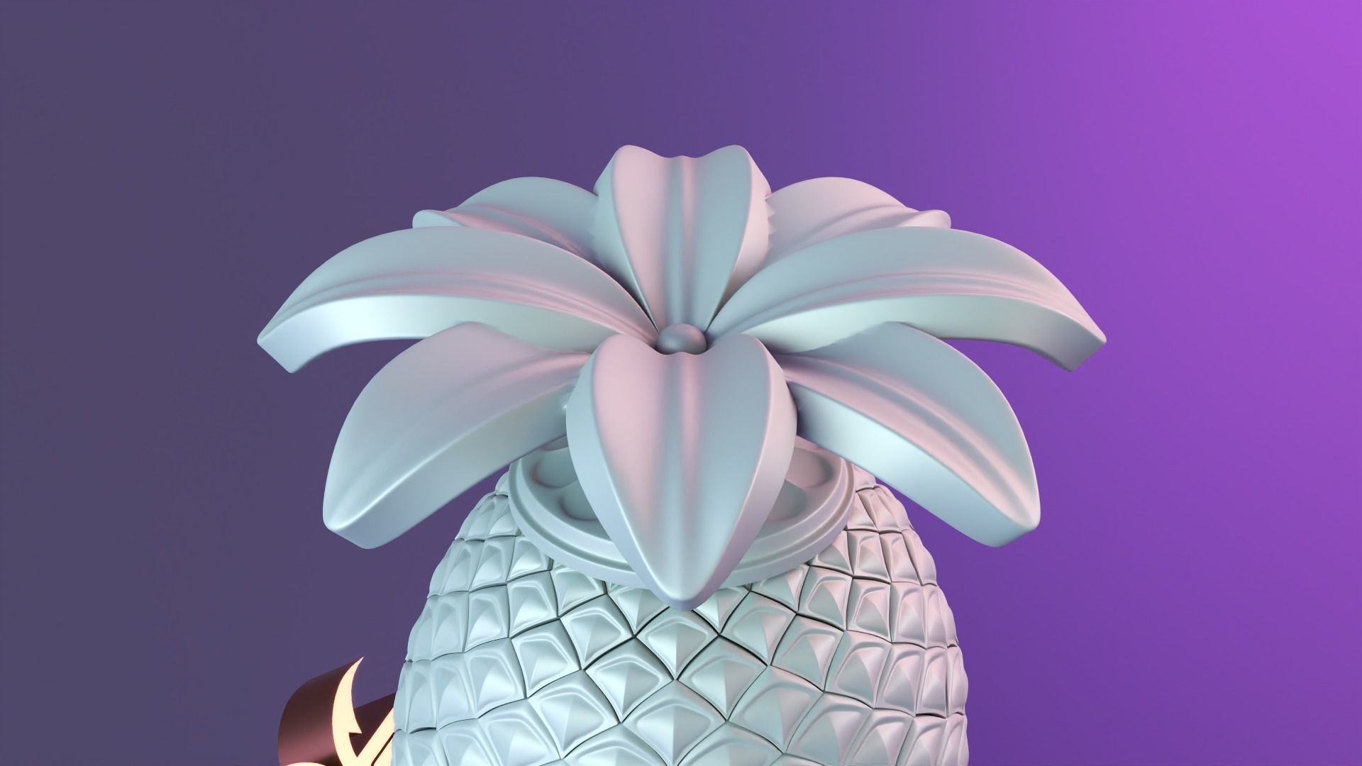 Pineapple candle decor 3D print model_3