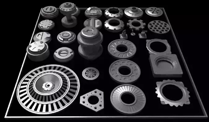 Hard surface for kitbash or robot