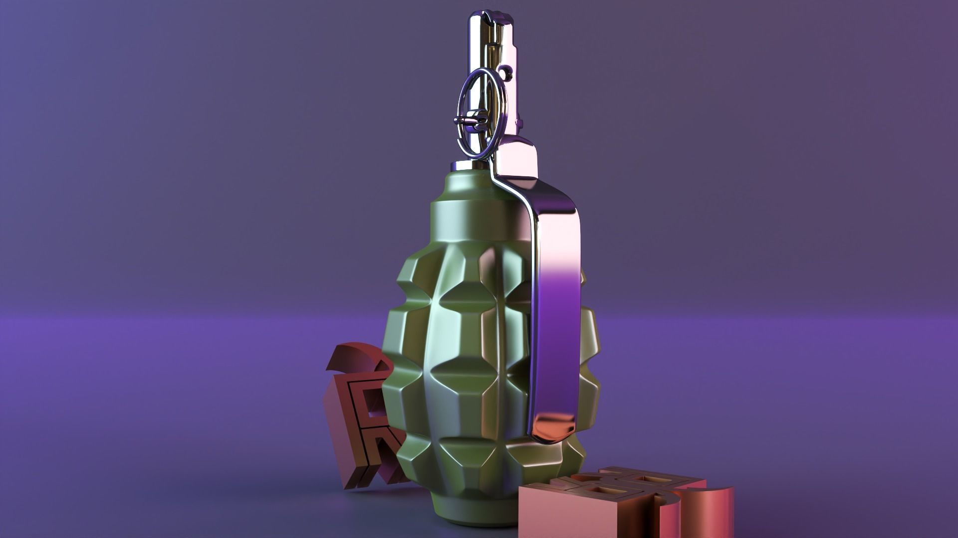 grenade candle decor 3D print model_1