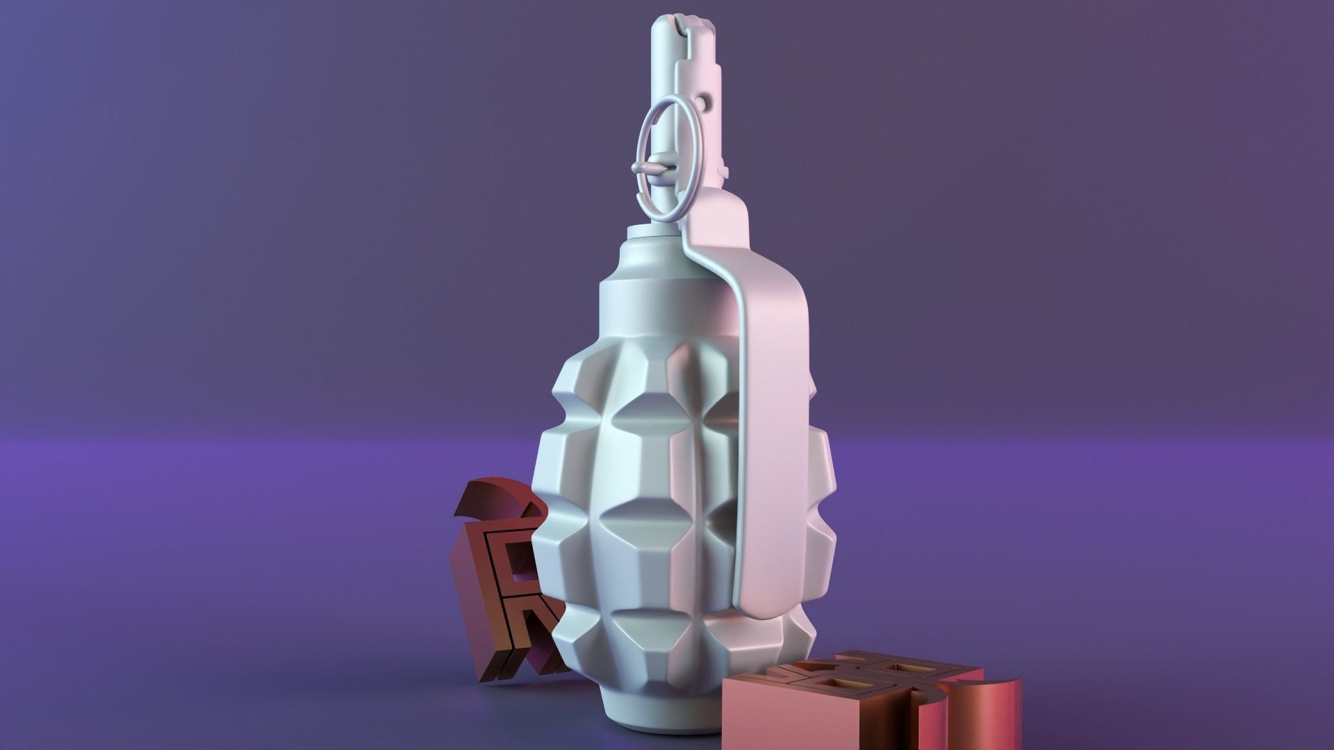 grenade candle decor 3D print model_2