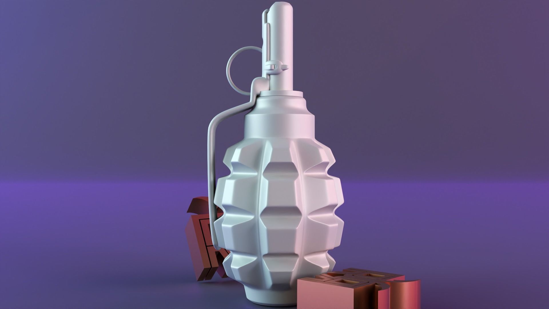 grenade candle decor 3D print model_3
