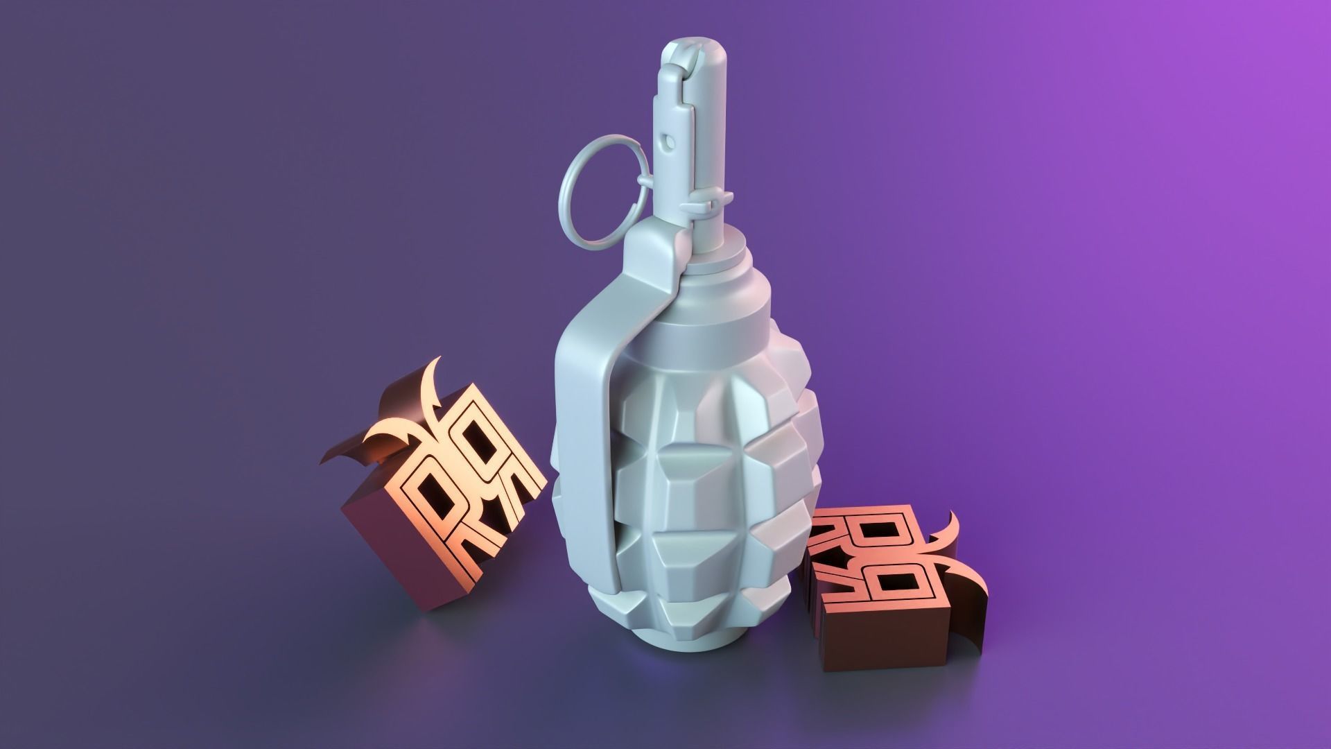 grenade candle decor 3D print model_6