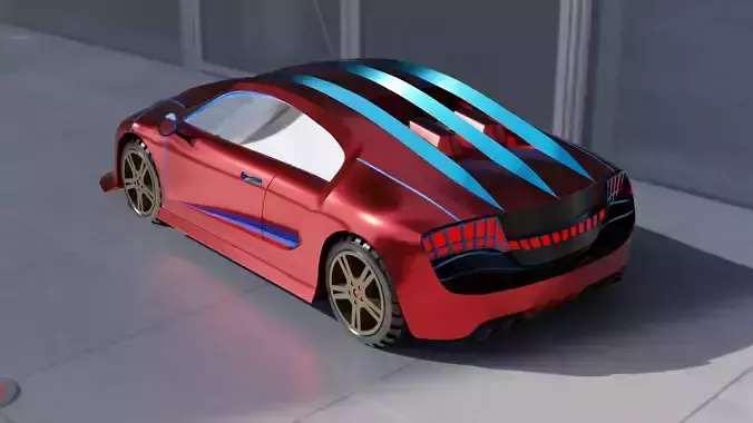 bugatti veyron and audi r8 Free low-poly 3D model