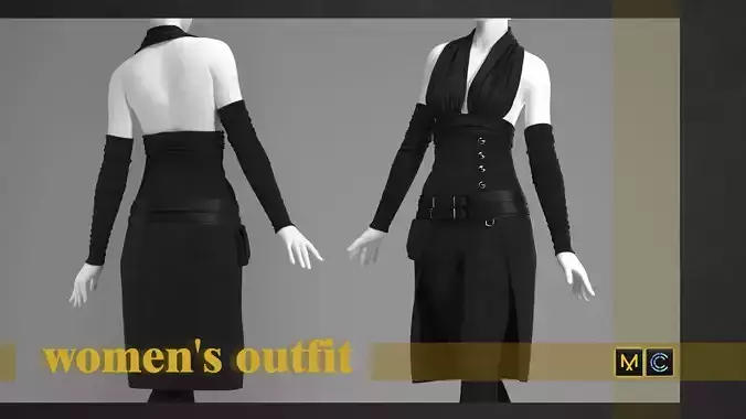 women outfit MARVELOUS DESIGNER CLO OBJ FBX