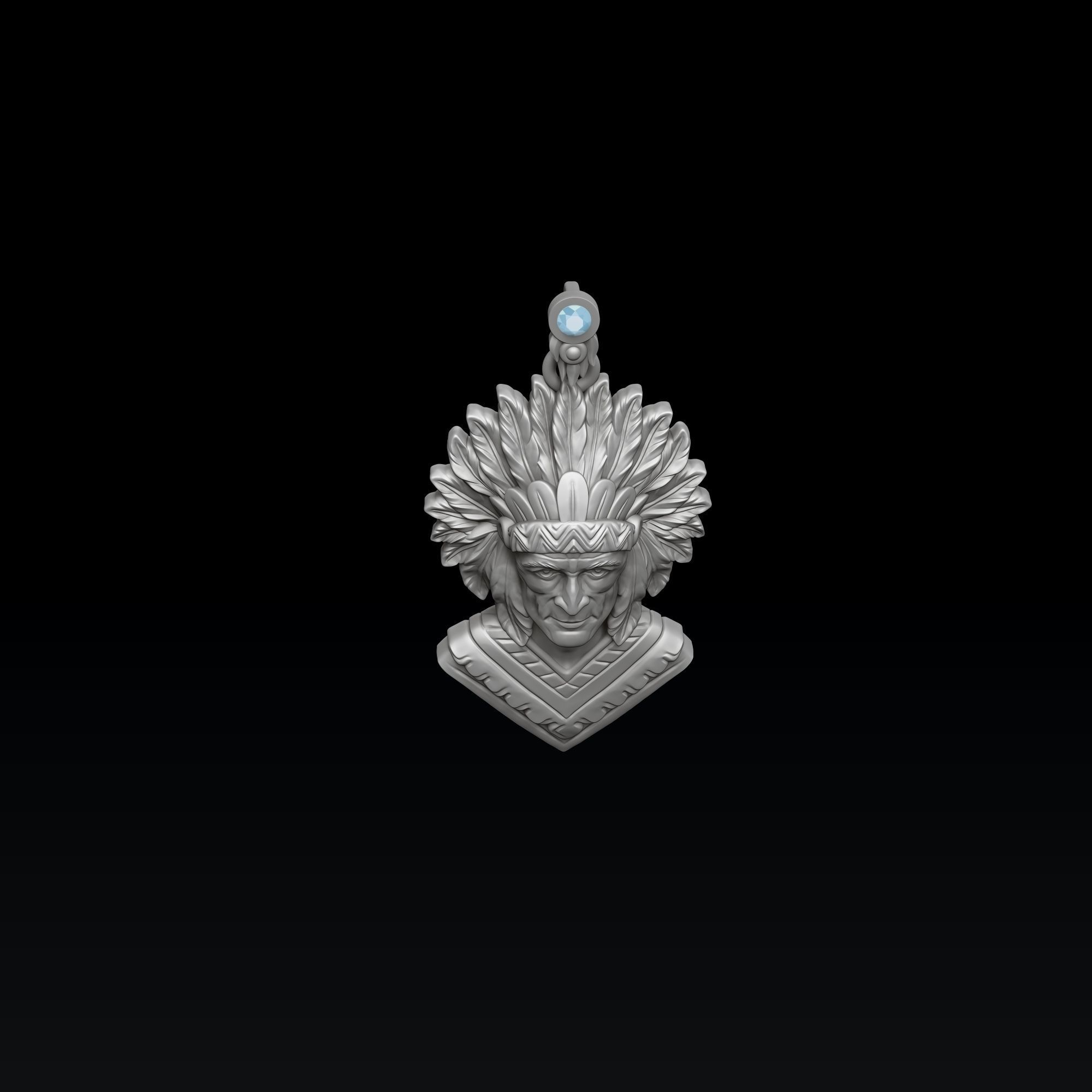 Native Indian Pendant 3D print model_2