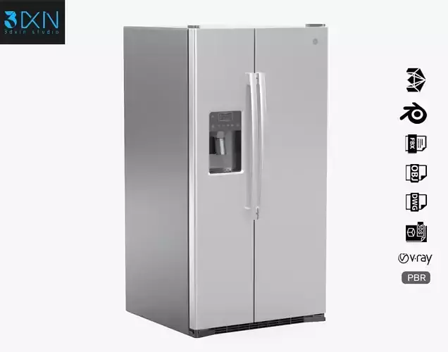 GE Side by Side Refrigerator GSS25GYPFS 3D model