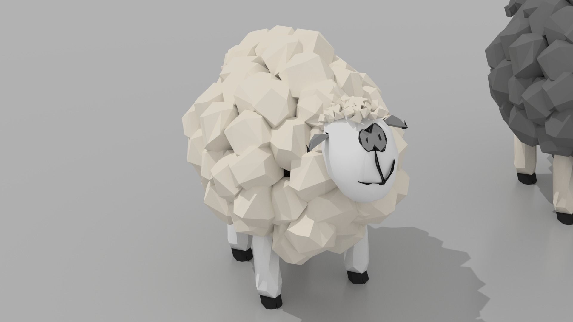 Low poly sheep Low-poly 3D model_1