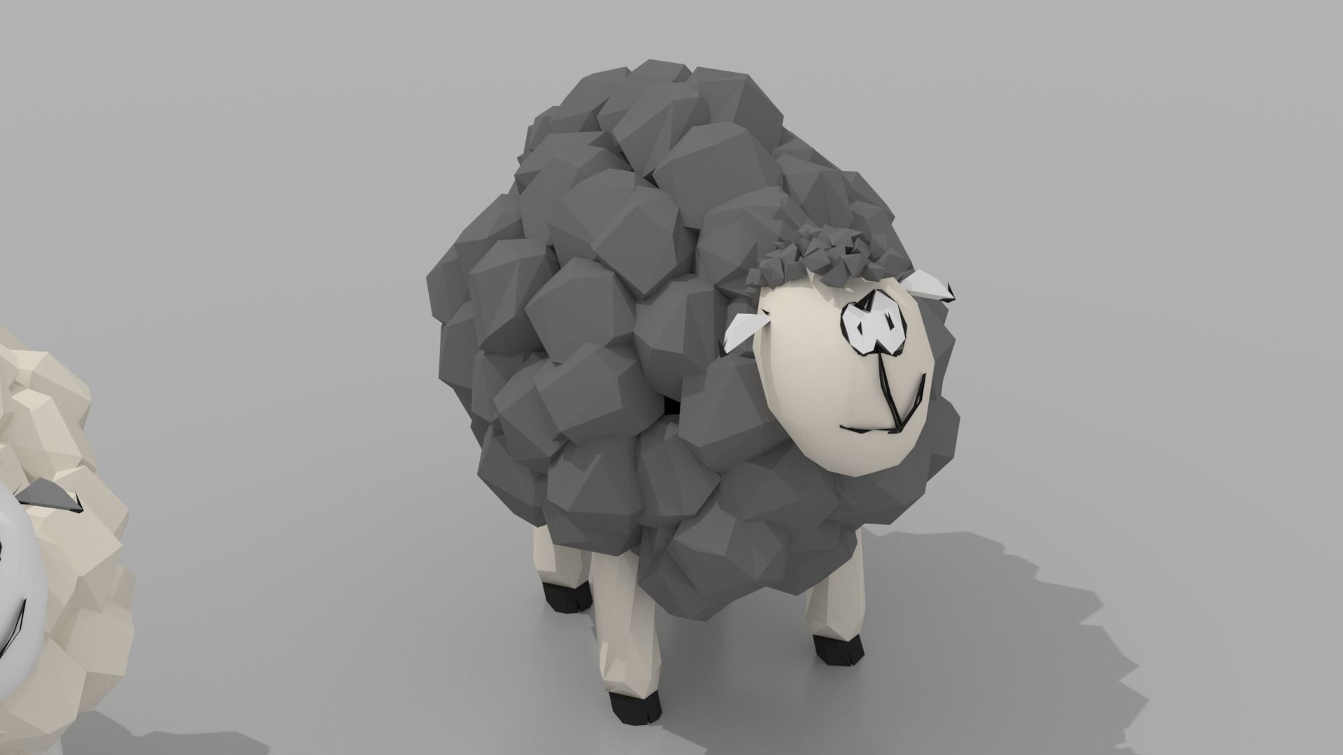 Low poly sheep Low-poly 3D model_3
