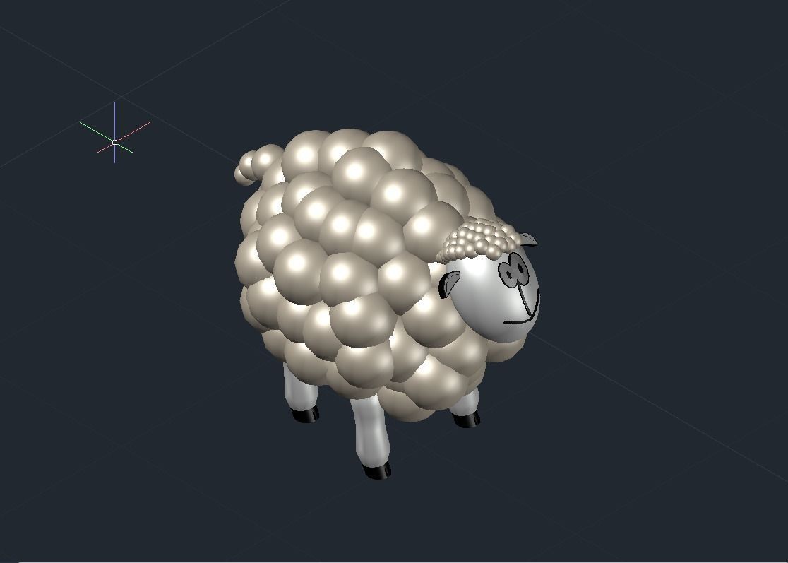 Low poly sheep Low-poly 3D model_6