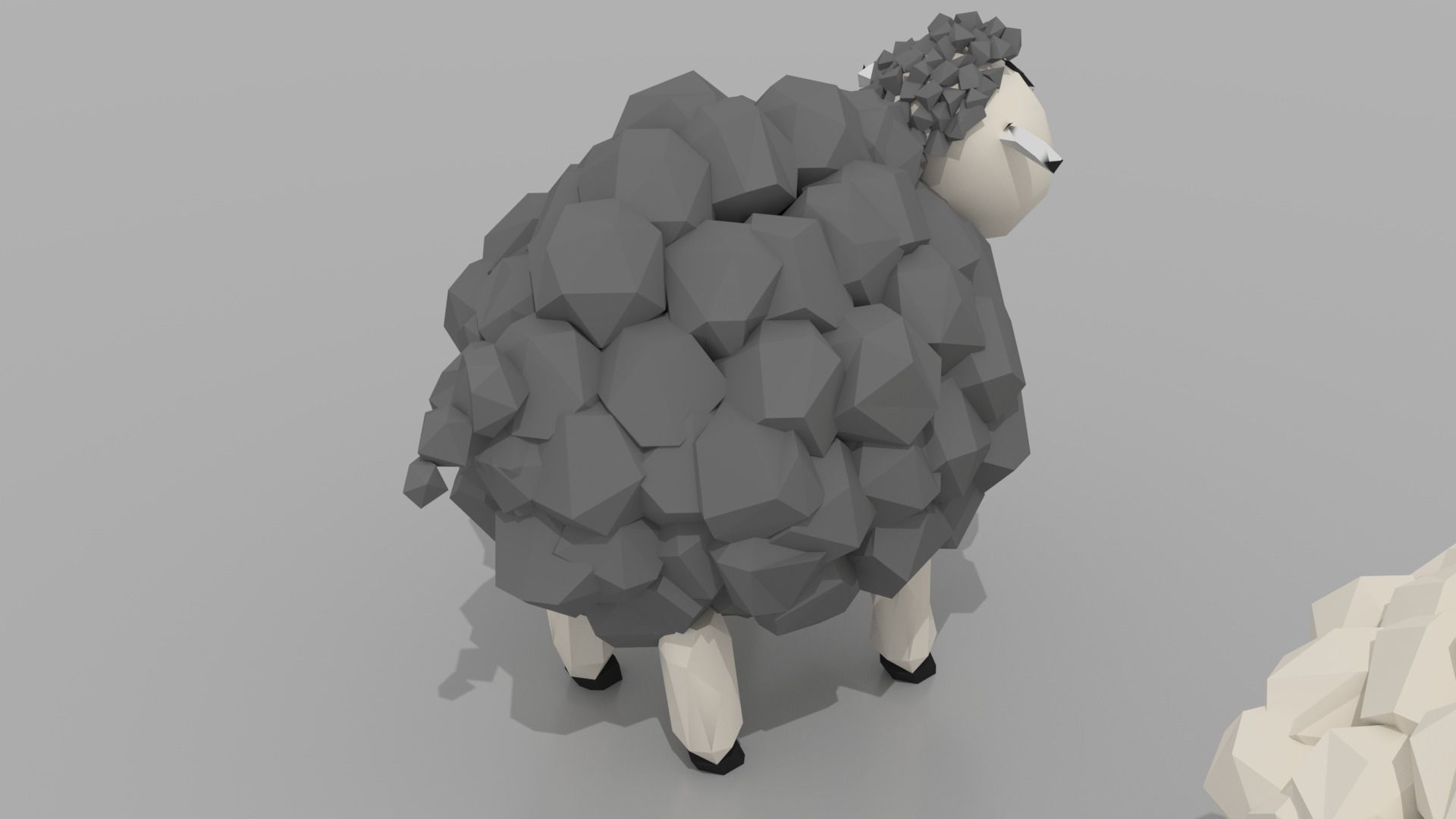 Low poly sheep Low-poly 3D model_4