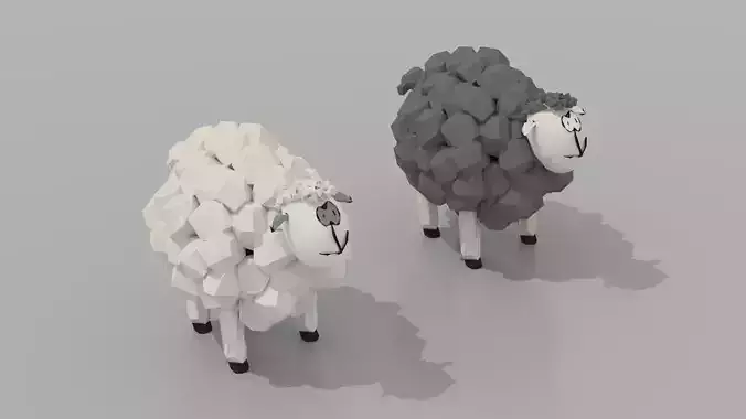 Low poly sheep Low-poly 3D model