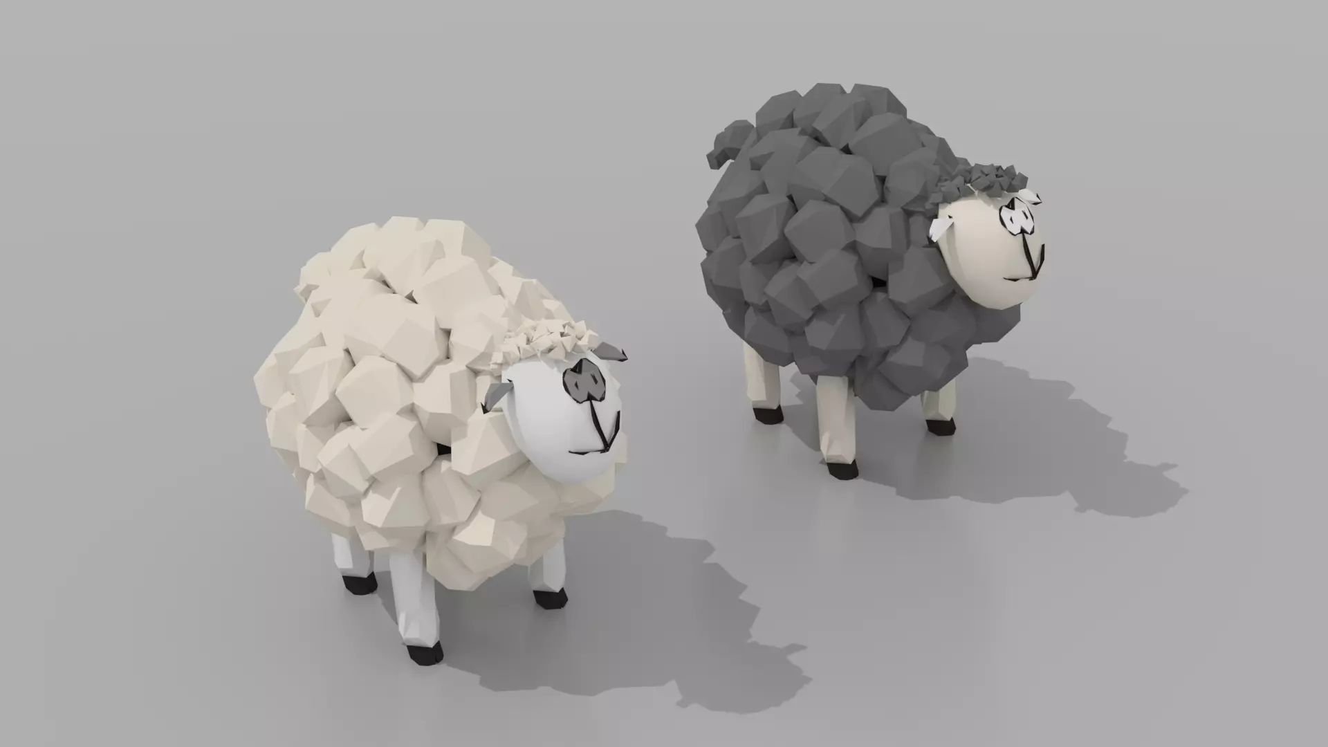 Low poly sheep Low-poly 3D model_0