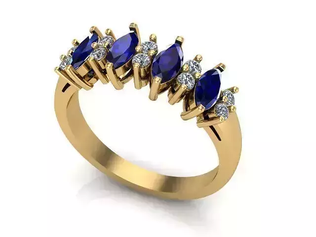 Marquise and diamond ring