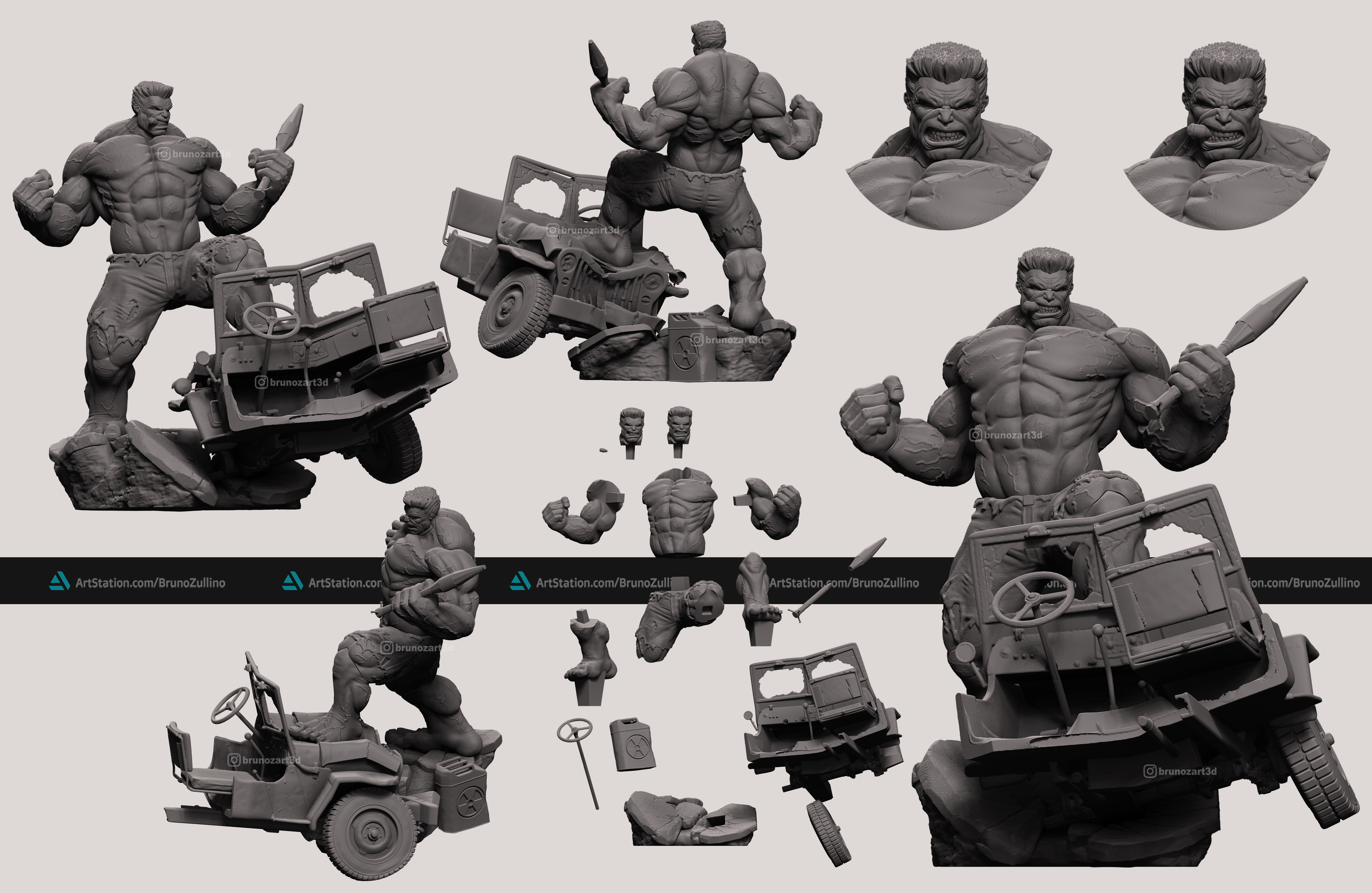 Red Hulk Ross 3D print model_2