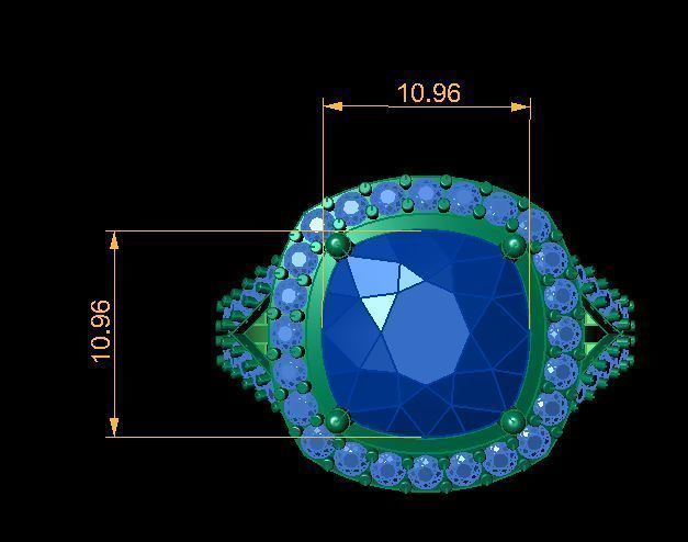 ruby daimond ring 3D print model_12