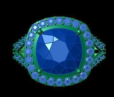 ruby daimond ring 3D print model_6