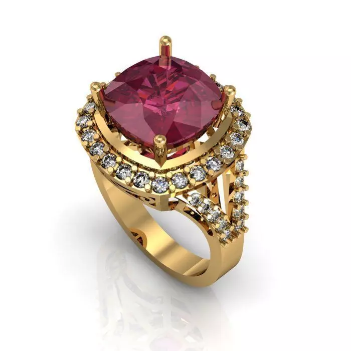 ruby daimond ring 3D print model_0