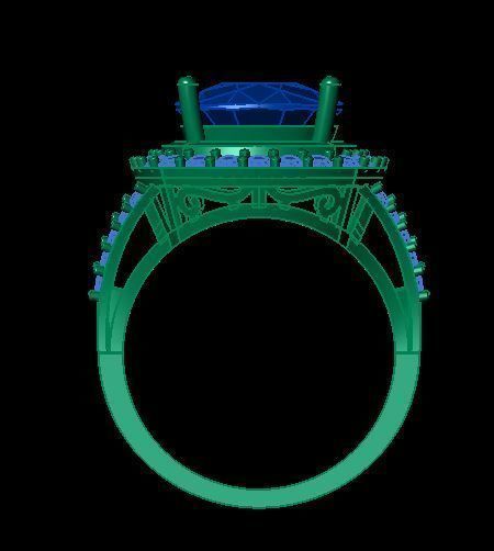 ruby daimond ring 3D print model_7