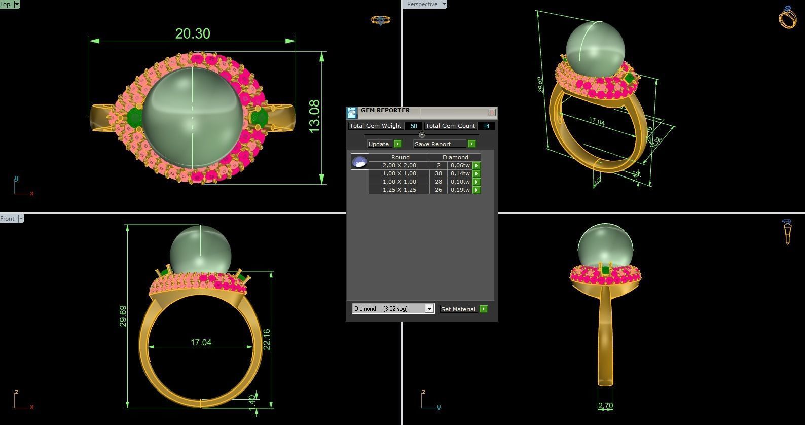 Woman Solitaire Ring 486 3D print model_6