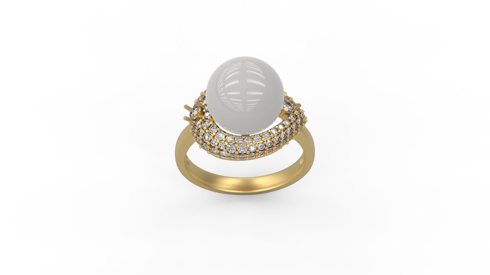 Woman Solitaire Ring 486 3D print model_4