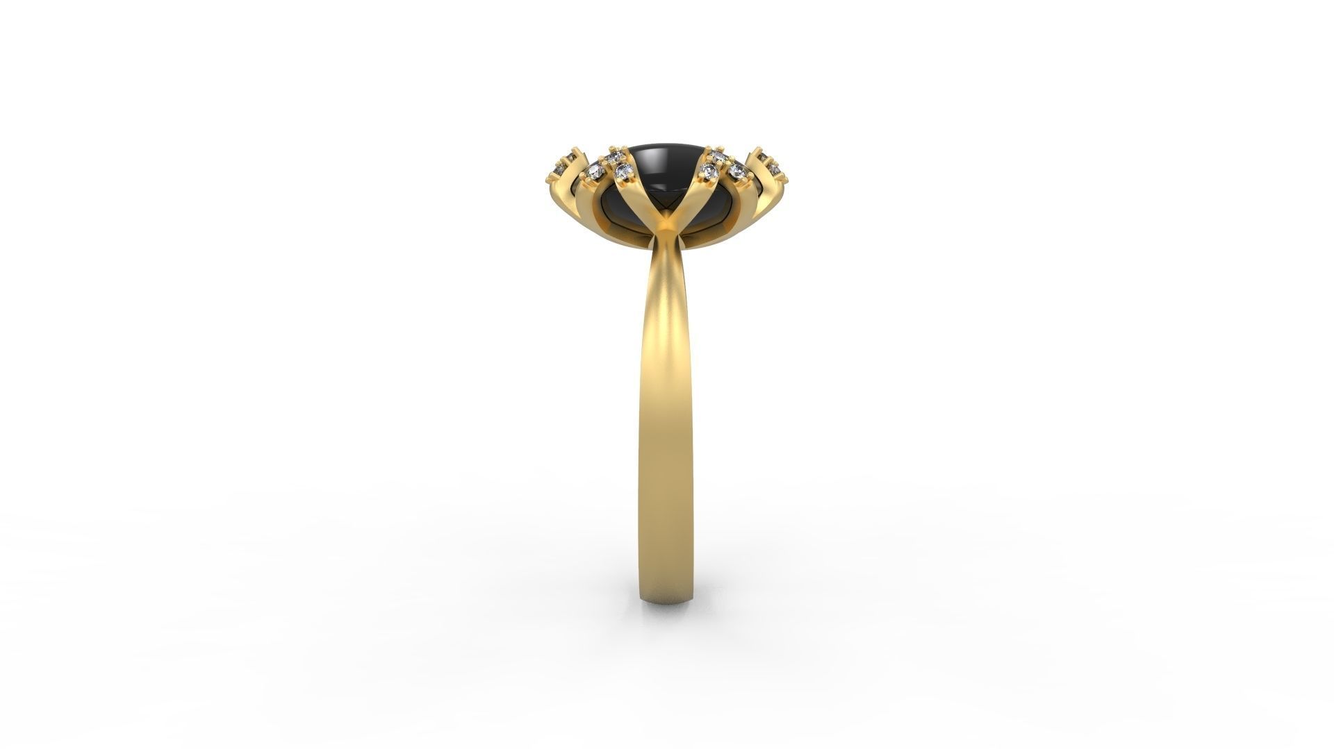 Woman Solitaire Ring 487 3D print model_2