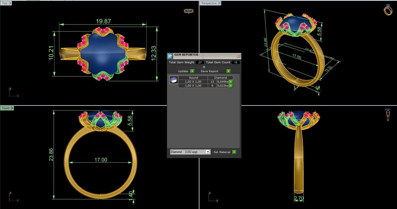 Woman Solitaire Ring 487 3D print model_5