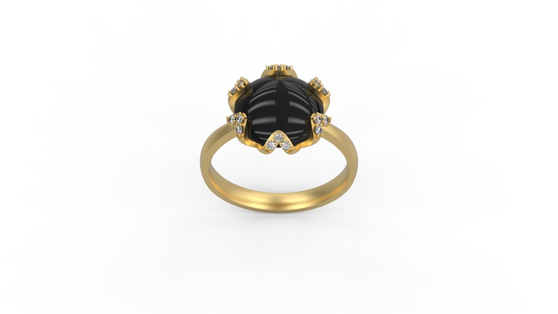 Woman Solitaire Ring 487 3D print model_3