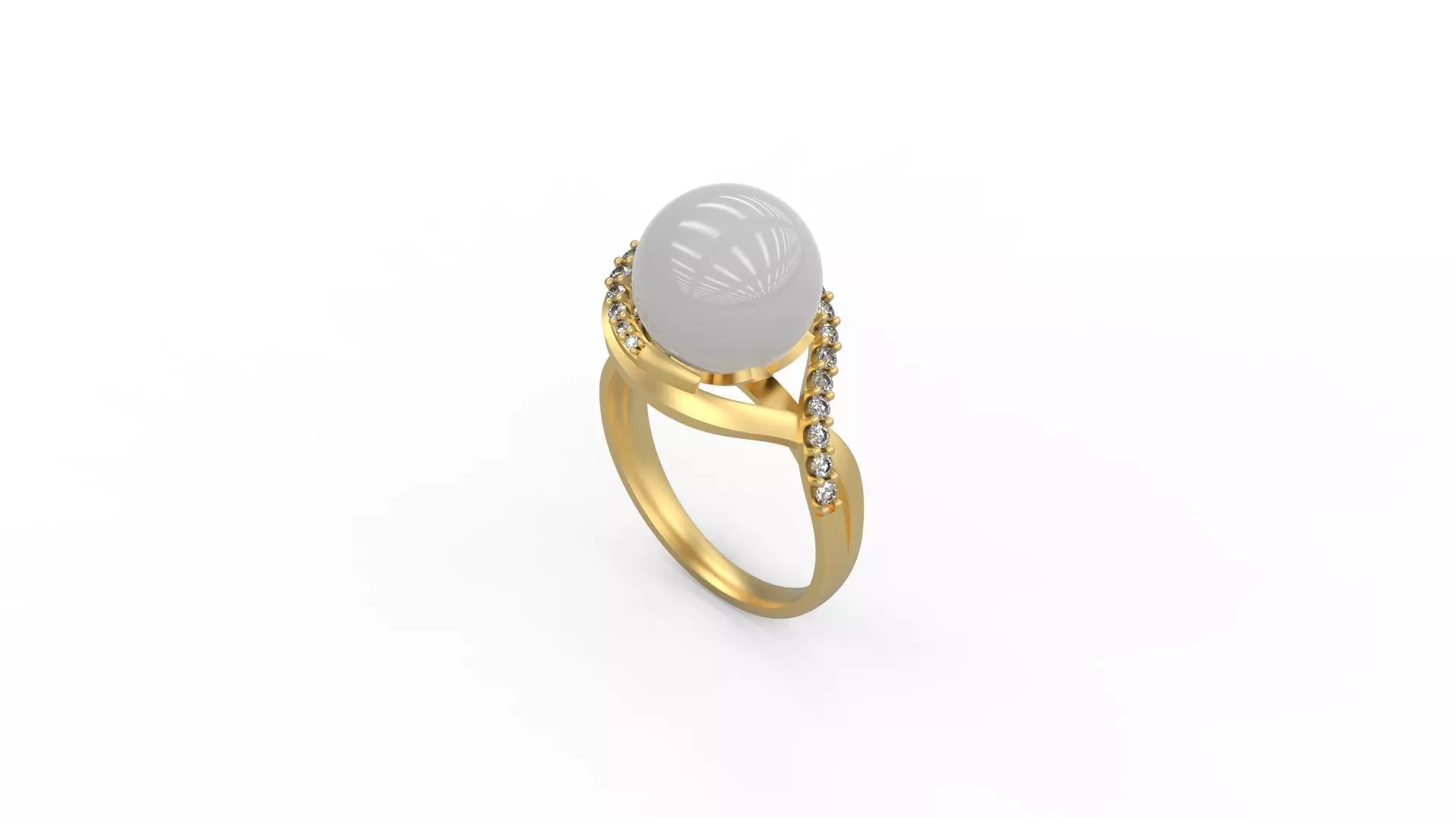 Woman Solitaire Ring 490 3D print model_0