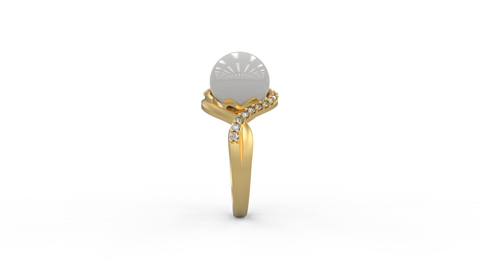 Woman Solitaire Ring 490 3D print model_3