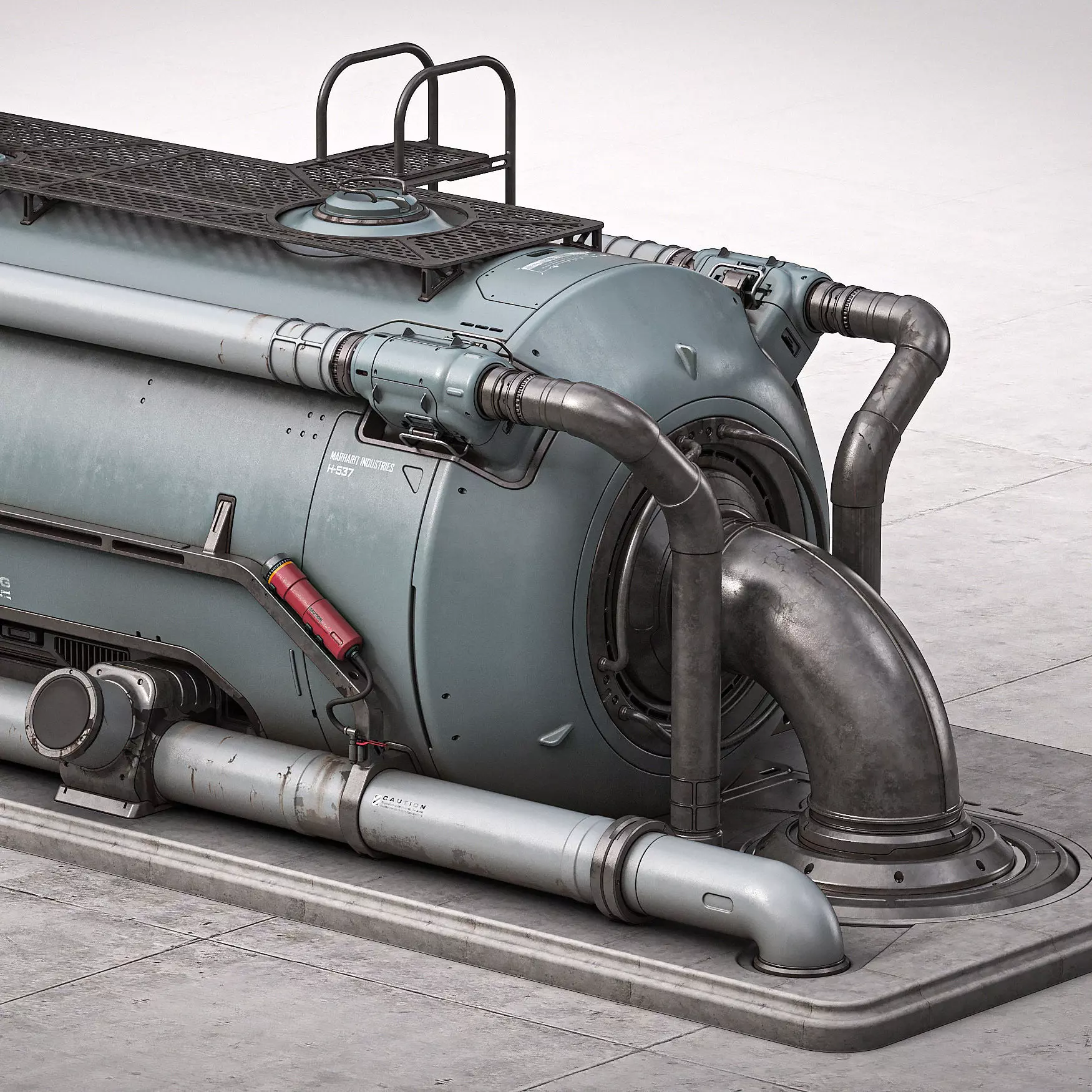 Sci-Fi Refinery Prop 3D model_0