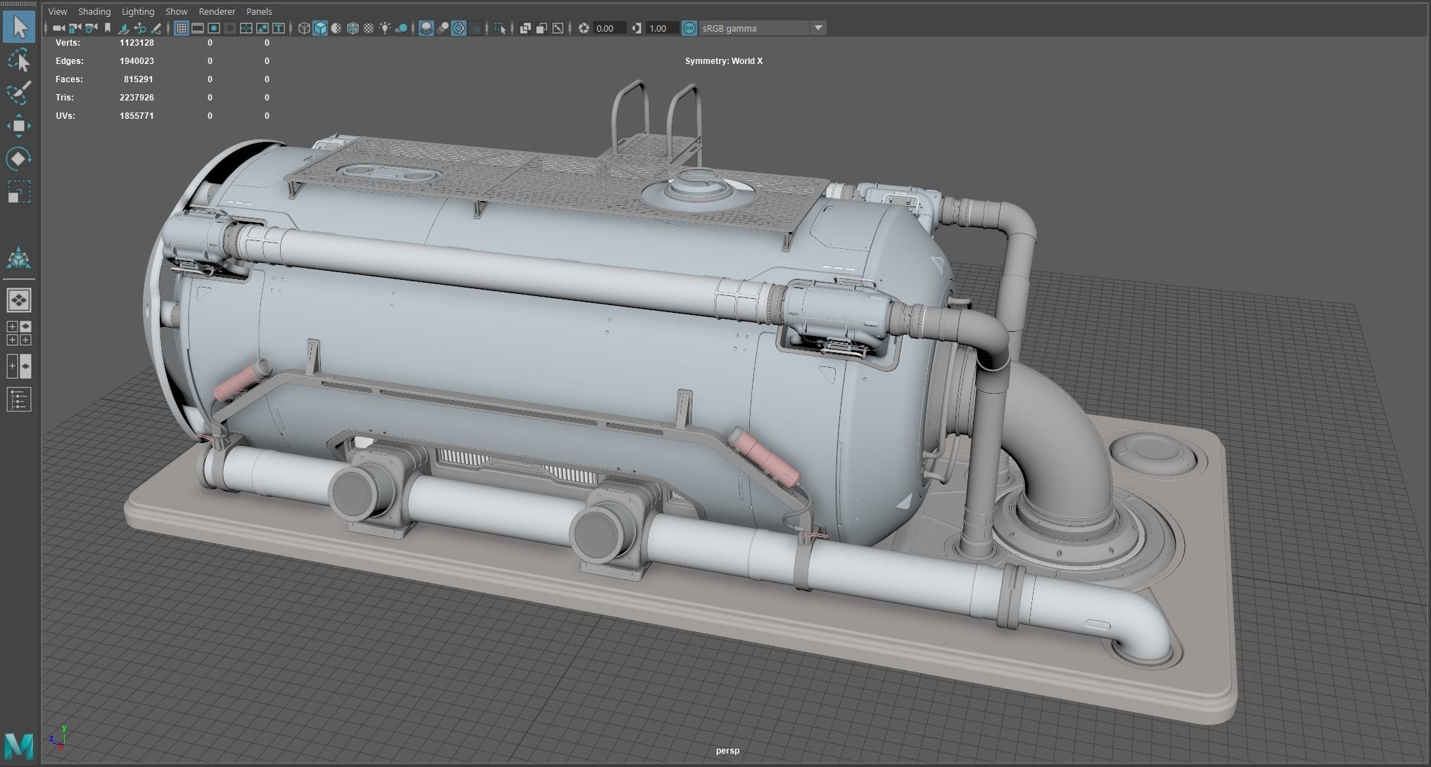 Sci-Fi Refinery Prop 3D model_6