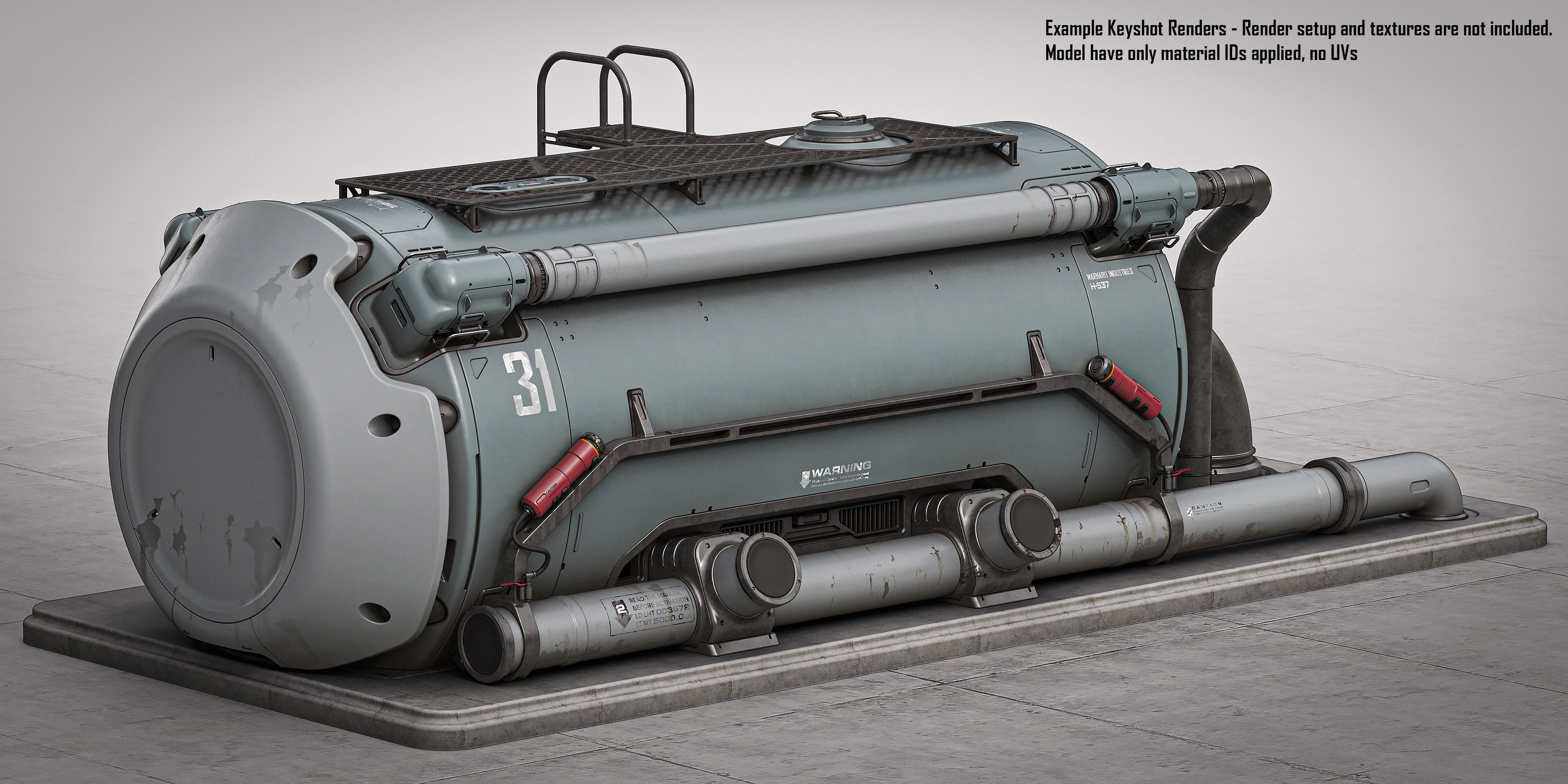 Sci-Fi Refinery Prop 3D model_2