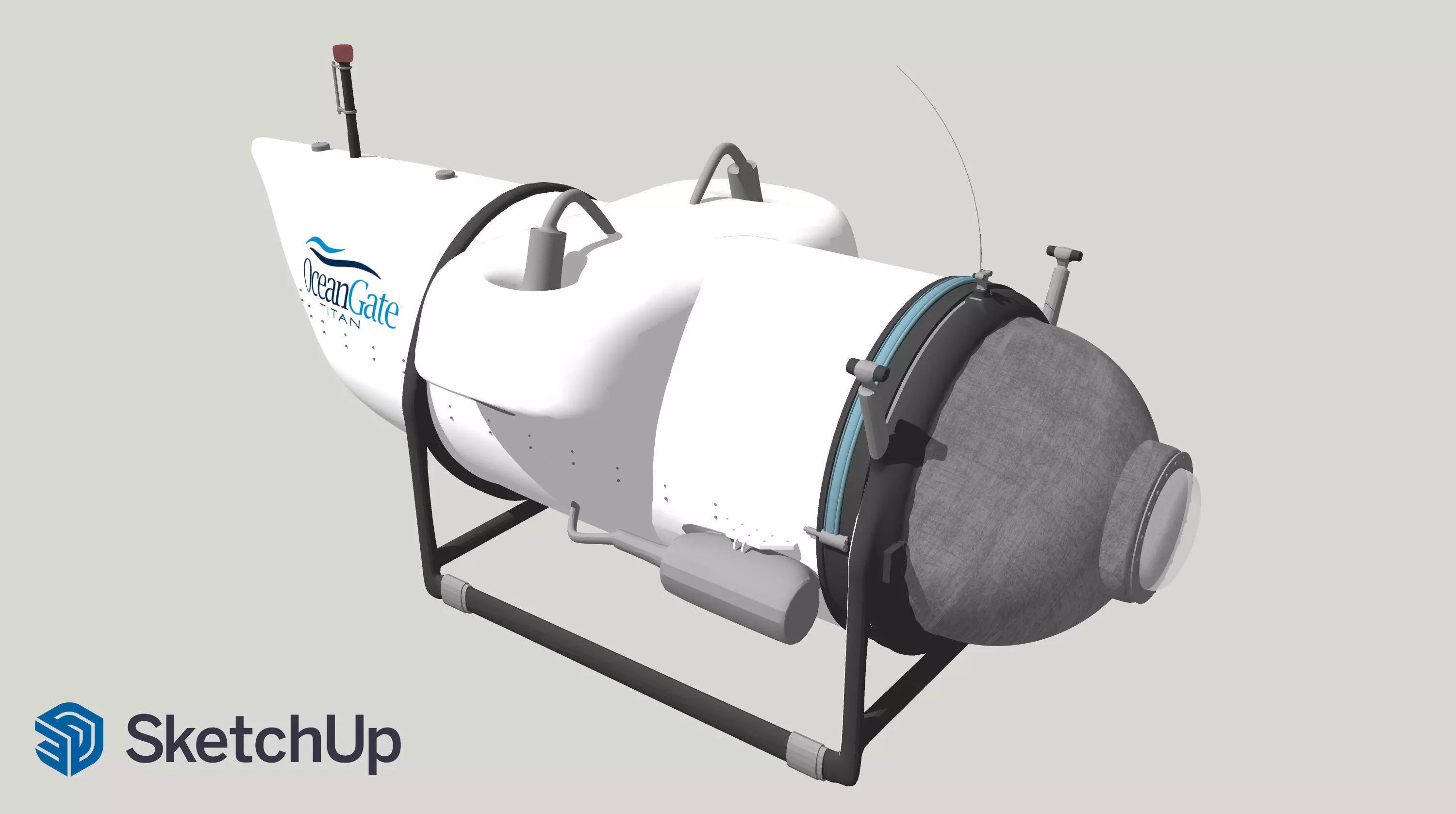 OceanGate Titan Submersible Low-poly 3D model_0