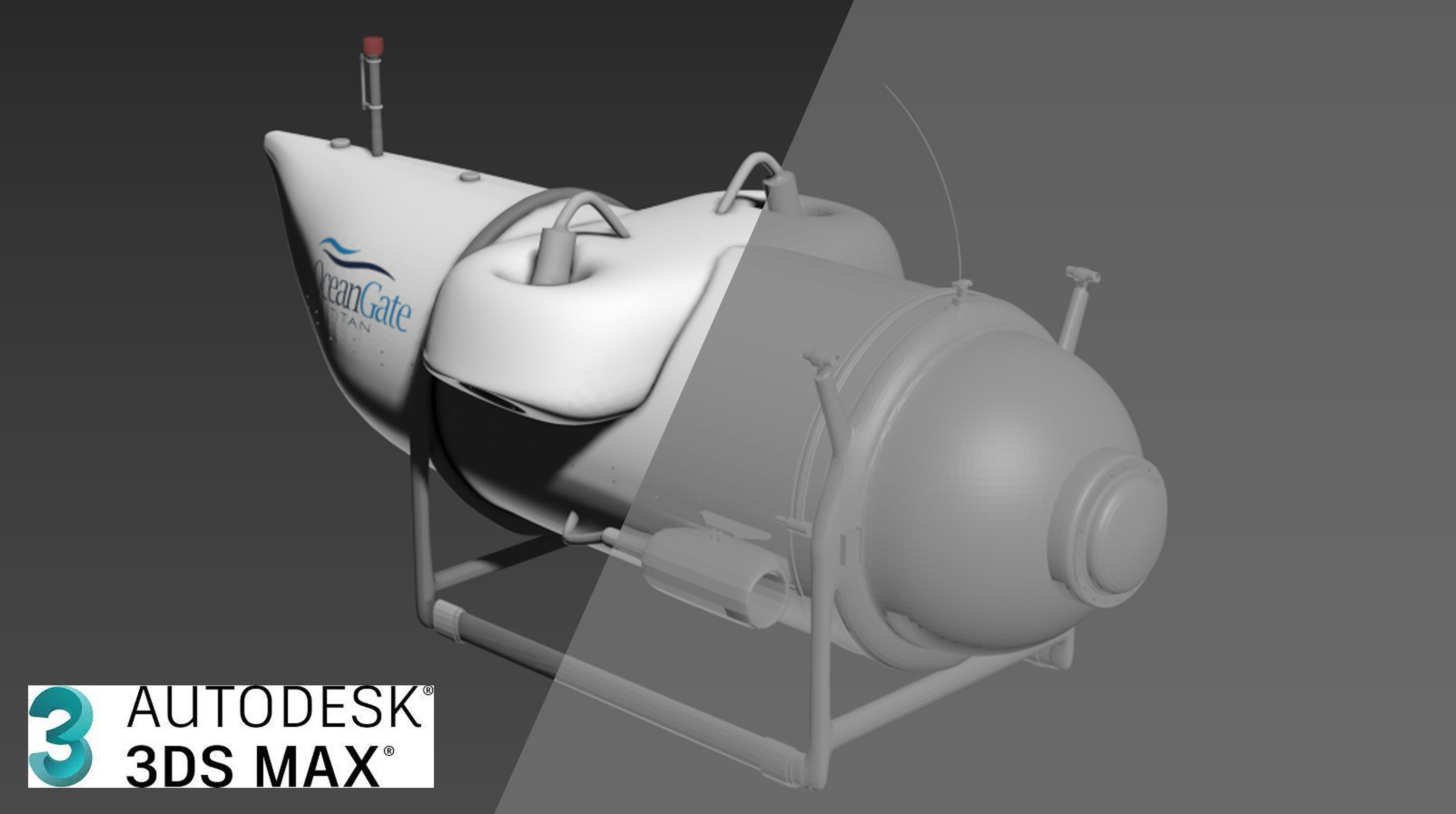 OceanGate Titan Submersible Low-poly 3D model_1