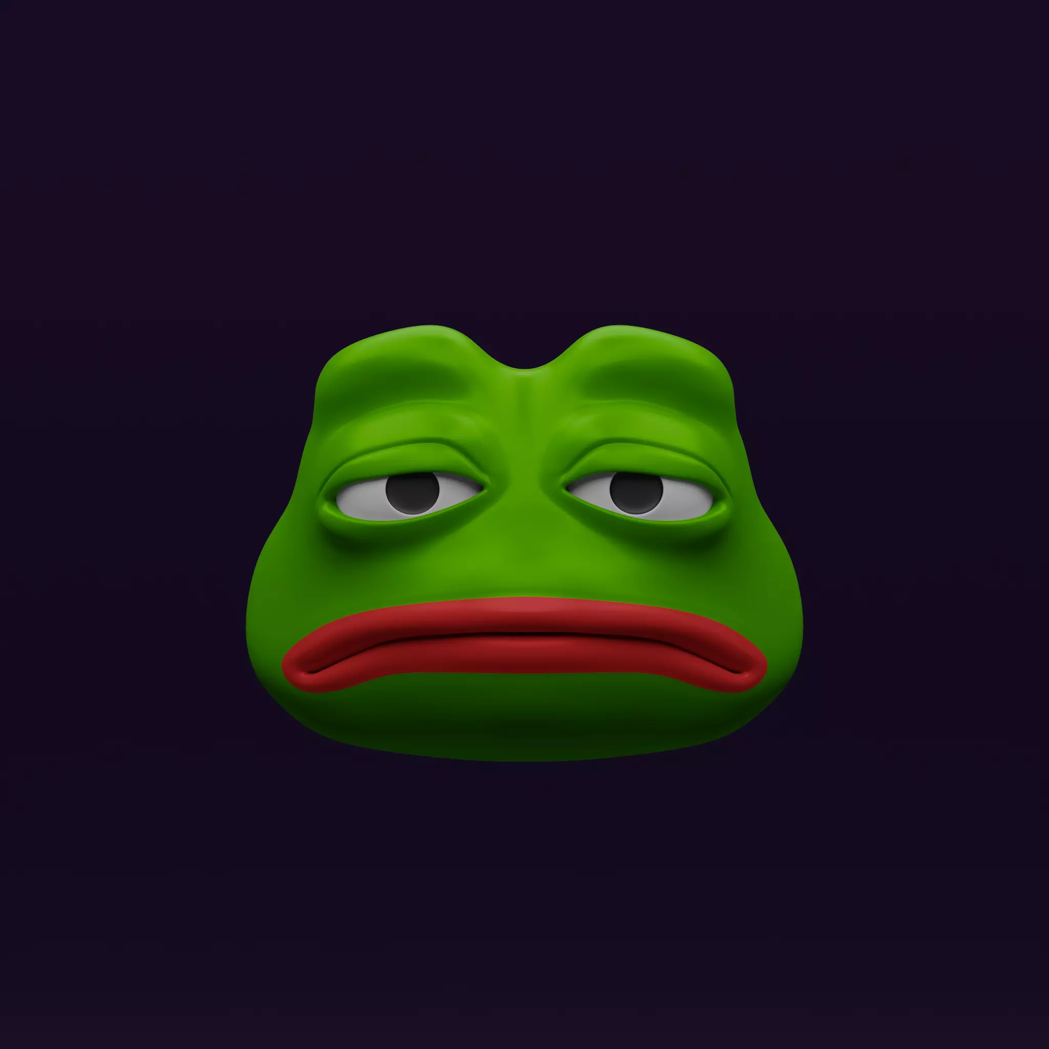 3D model Pepe the Frog - Sad Pepe Expression Head Model VR / AR / low-poly  | CGTrader