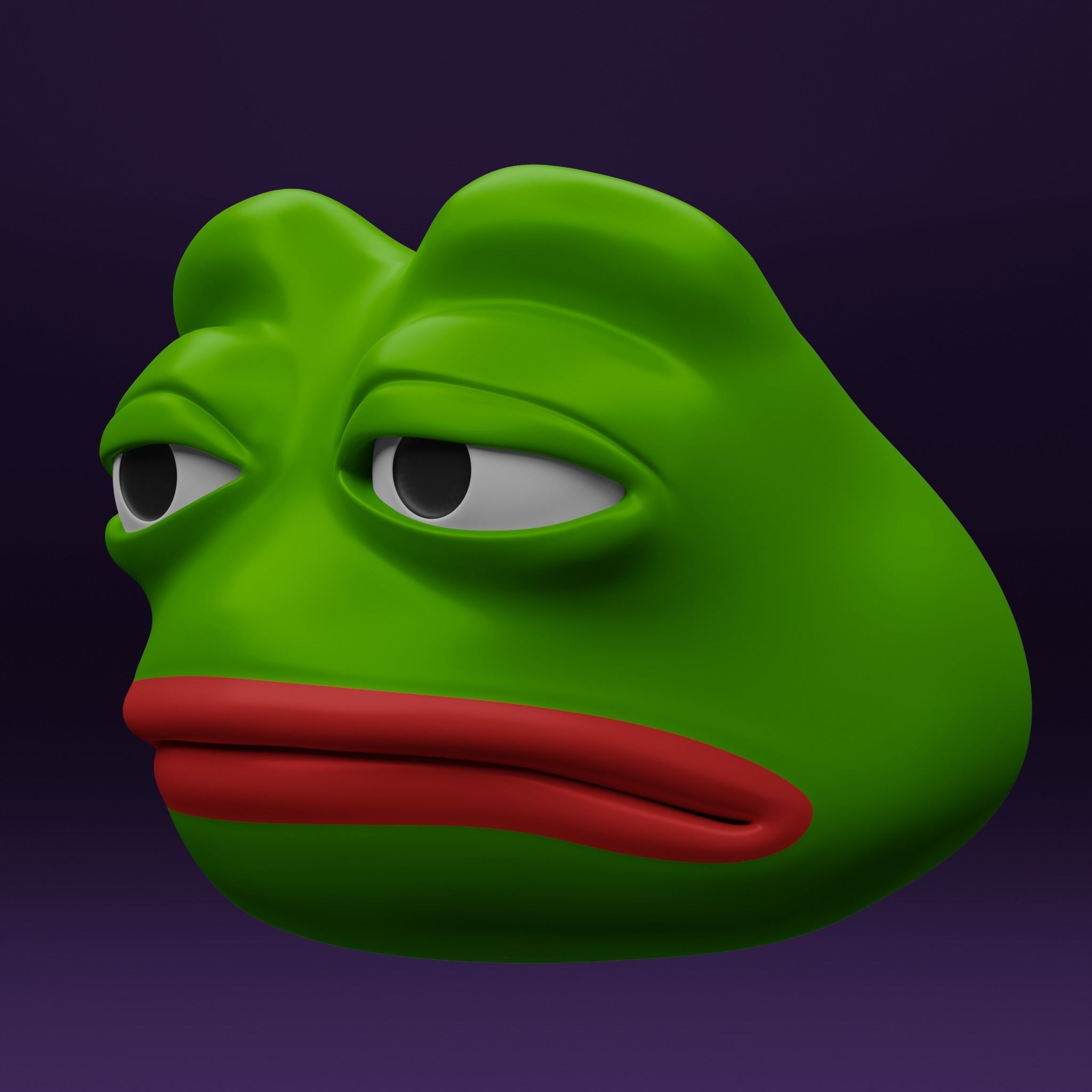 3D model Pepe the Frog Sad Pepe Expression Head Model VR / AR / low