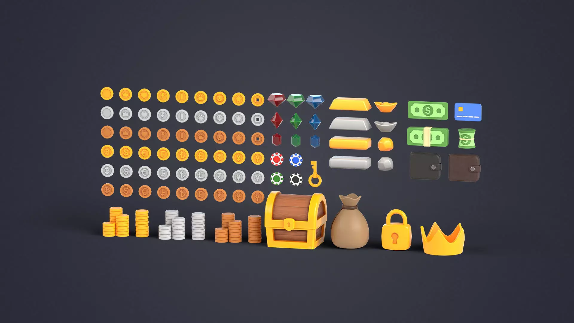 Treasure and Reward Pack Low-poly 3D model_0