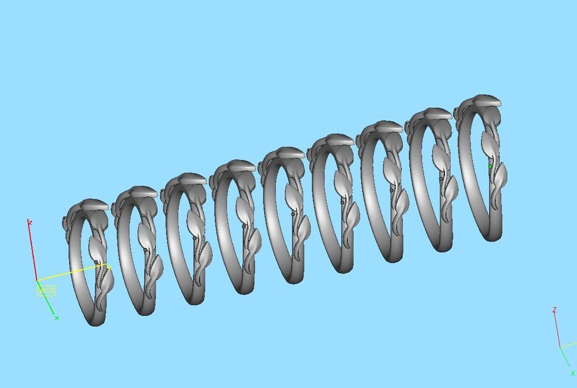 Floral  Wedding band Leaves gold ring 3dmodel 3D print model_45