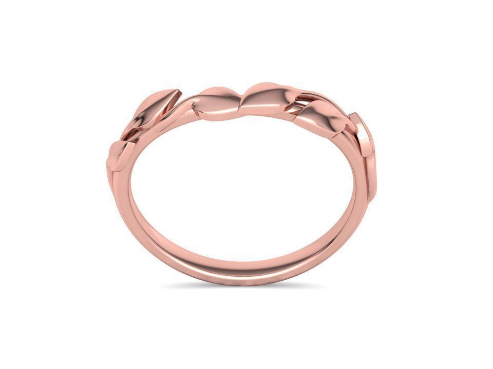 Floral  Wedding band Leaves gold ring 3dmodel 3D print model_22
