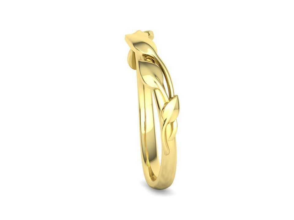 Floral  Wedding band Leaves gold ring 3dmodel 3D print model_32