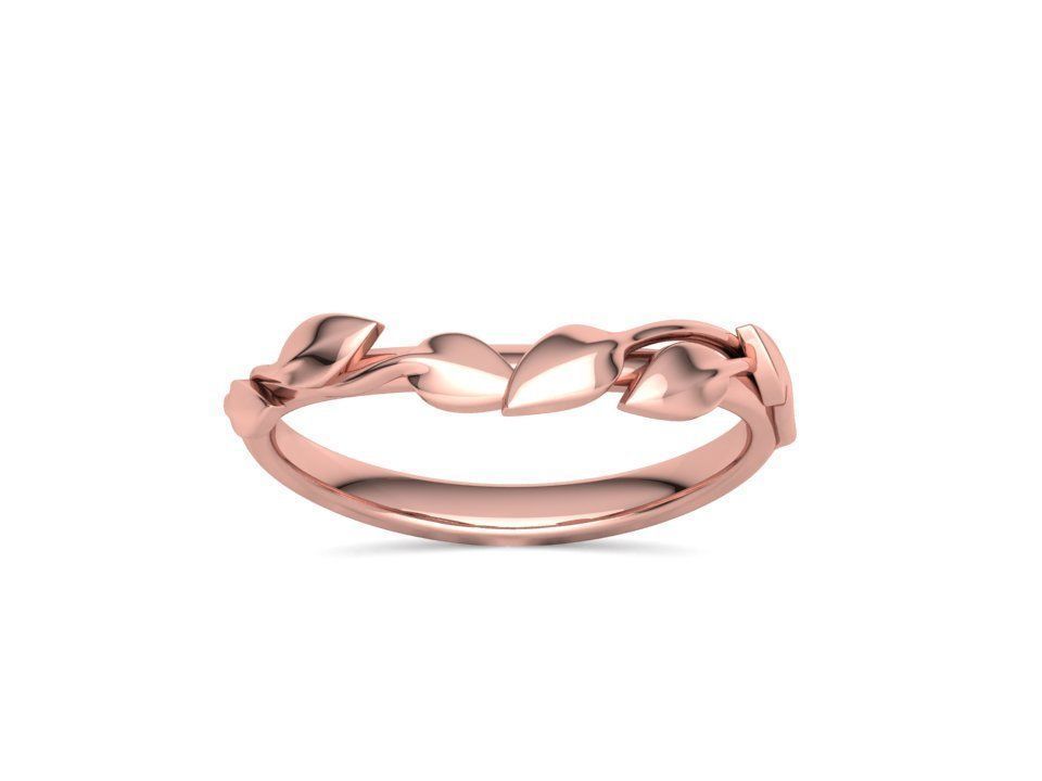 Floral  Wedding band Leaves gold ring 3dmodel 3D print model_19