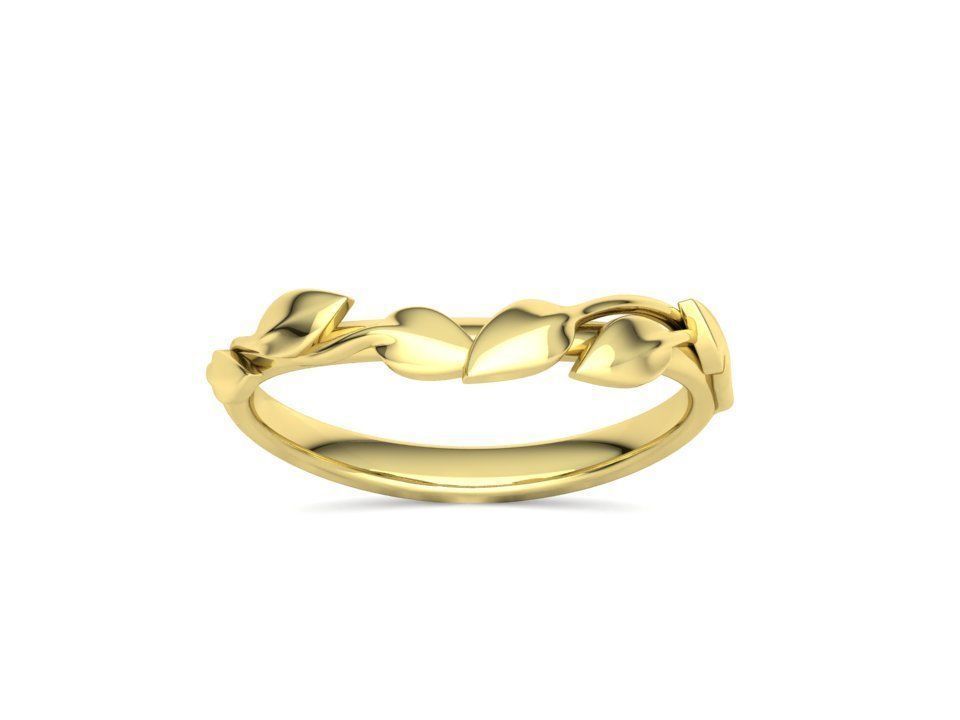 Floral  Wedding band Leaves gold ring 3dmodel 3D print model_20