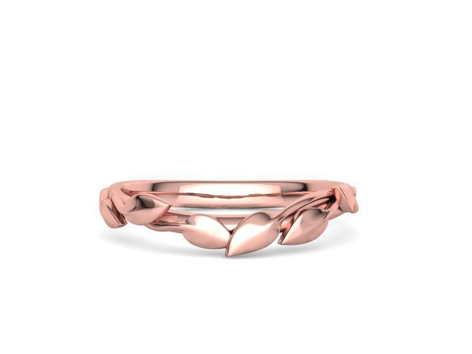 Floral  Wedding band Leaves gold ring 3dmodel 3D print model_16