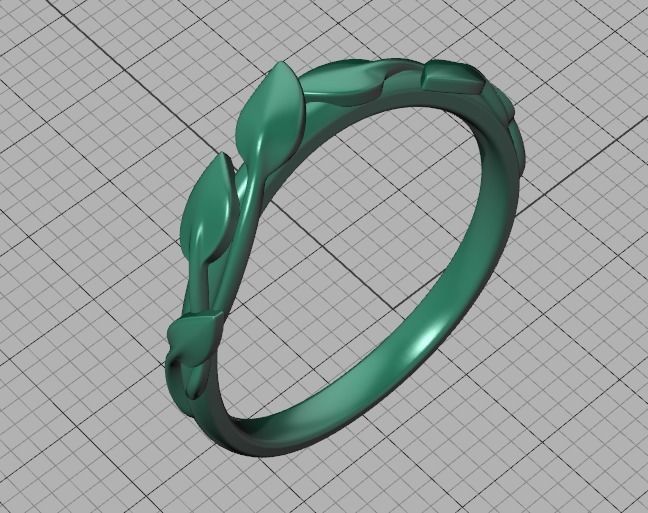 Floral  Wedding band Leaves gold ring 3dmodel 3D print model_41