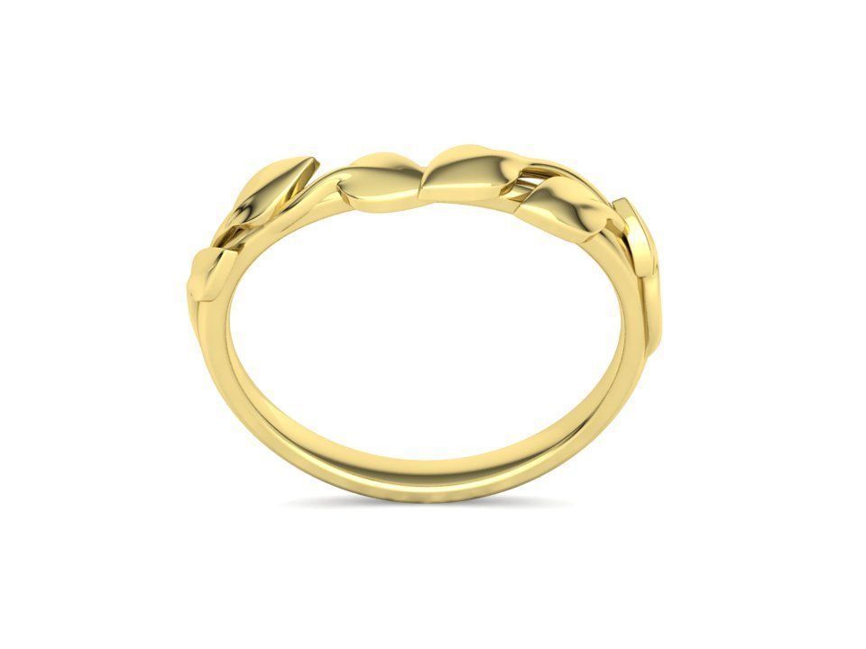 Floral  Wedding band Leaves gold ring 3dmodel 3D print model_23