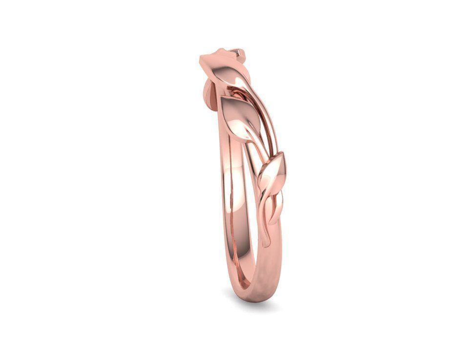 Floral  Wedding band Leaves gold ring 3dmodel 3D print model_31