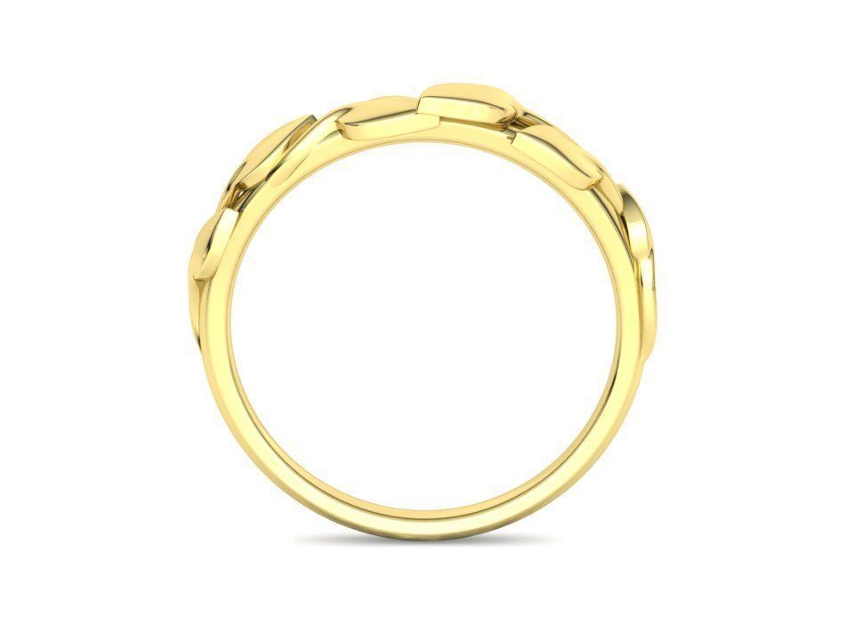 Floral  Wedding band Leaves gold ring 3dmodel 3D print model_26