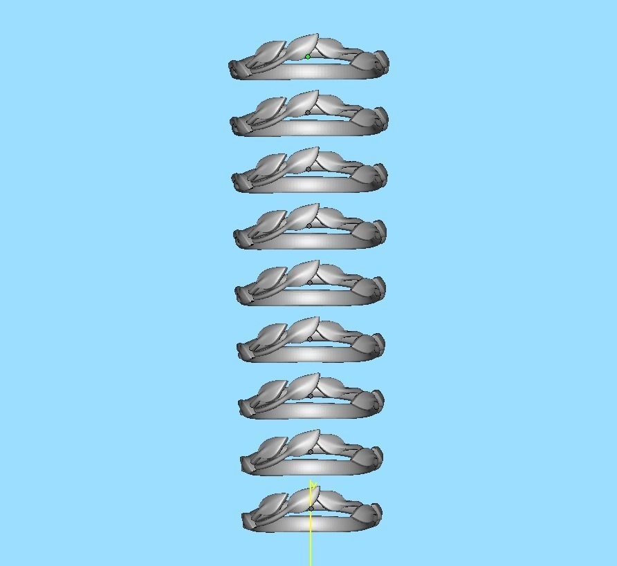 Floral  Wedding band Leaves gold ring 3dmodel 3D print model_44